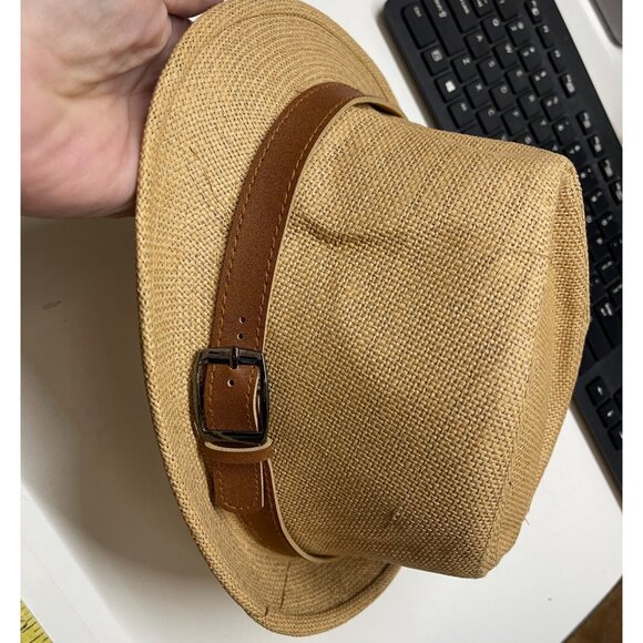 Ultrafun Straw Fedora Hat Classic Manhattan brown khaki Uni Excellent condition - Picture 12 of 12